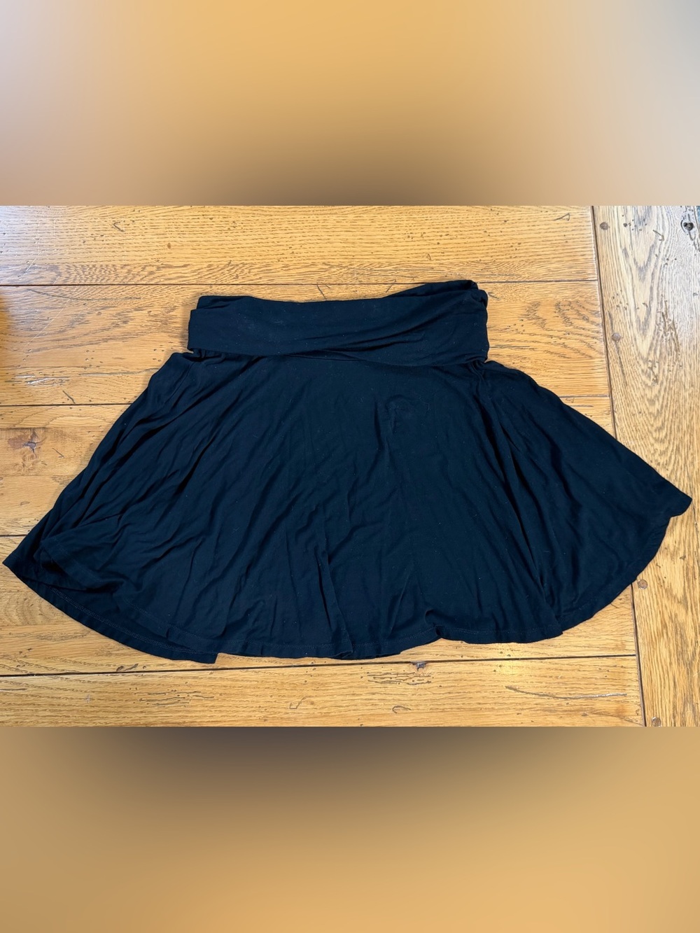 John Galt Women's Black Fold-Over Waist Skater Skirt one size